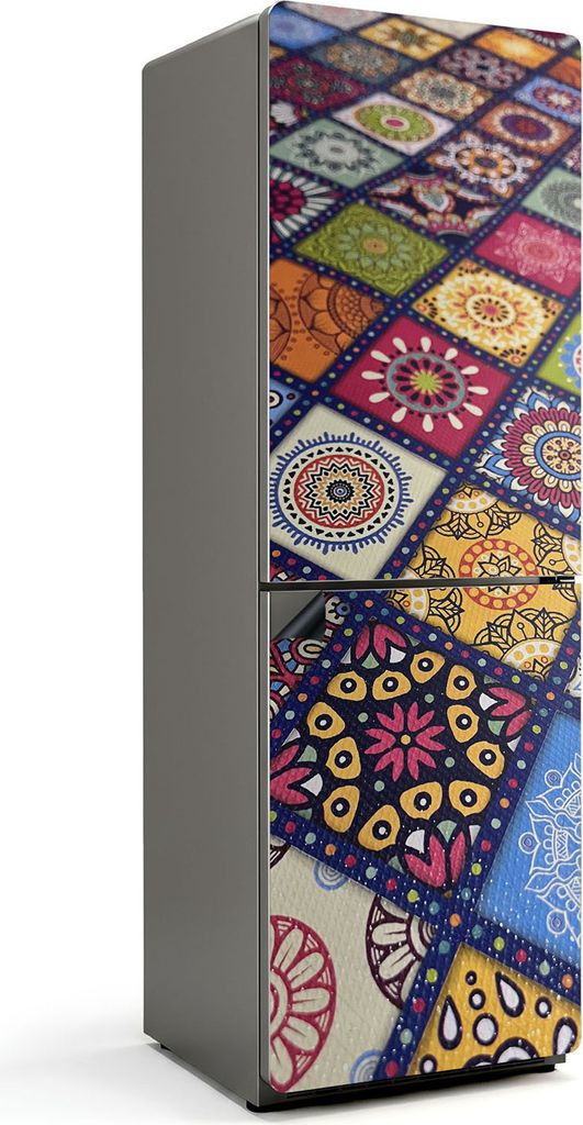 Muster im dekorativen Mosaik – Magnetische Kühlschrank Abdeckung – Dekorfolie magnetisch Küche – Kühlschrank Magnet Deko – selbstklebend...