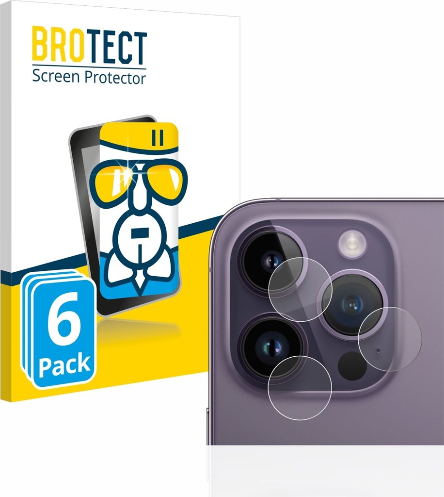 6x BROTECT Schutzglas für Apple iPhone 14 Pro (NUR Kameraschutz) Schutzfolie Panzer Folie Glas Display Schutz klar