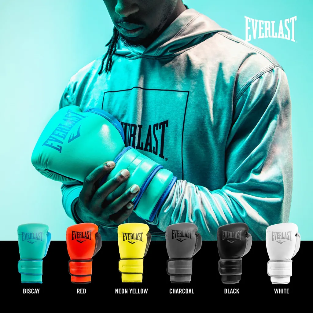 Gants de Boxe Entraînement Everlast Powerlock 2R Noir en Taille 16oz - 5