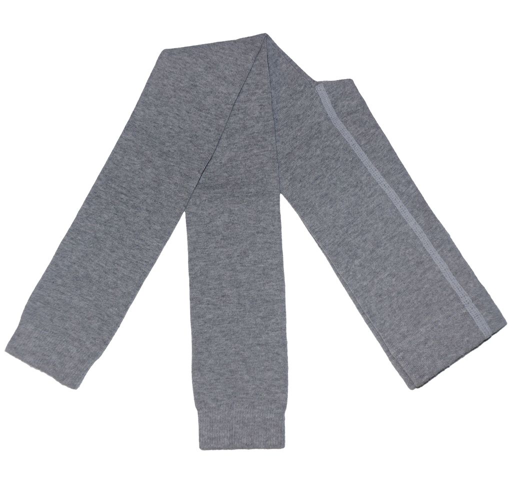 Kinder Leggings aus Baumwolle Einfarbig Grau Meliert Größe 134-146