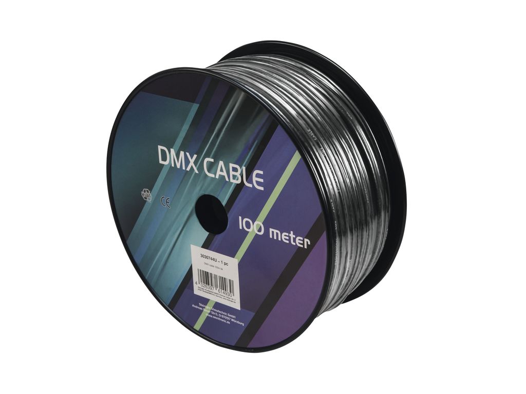 EUROLITE DMX Kabel 2x0,22 100m sw