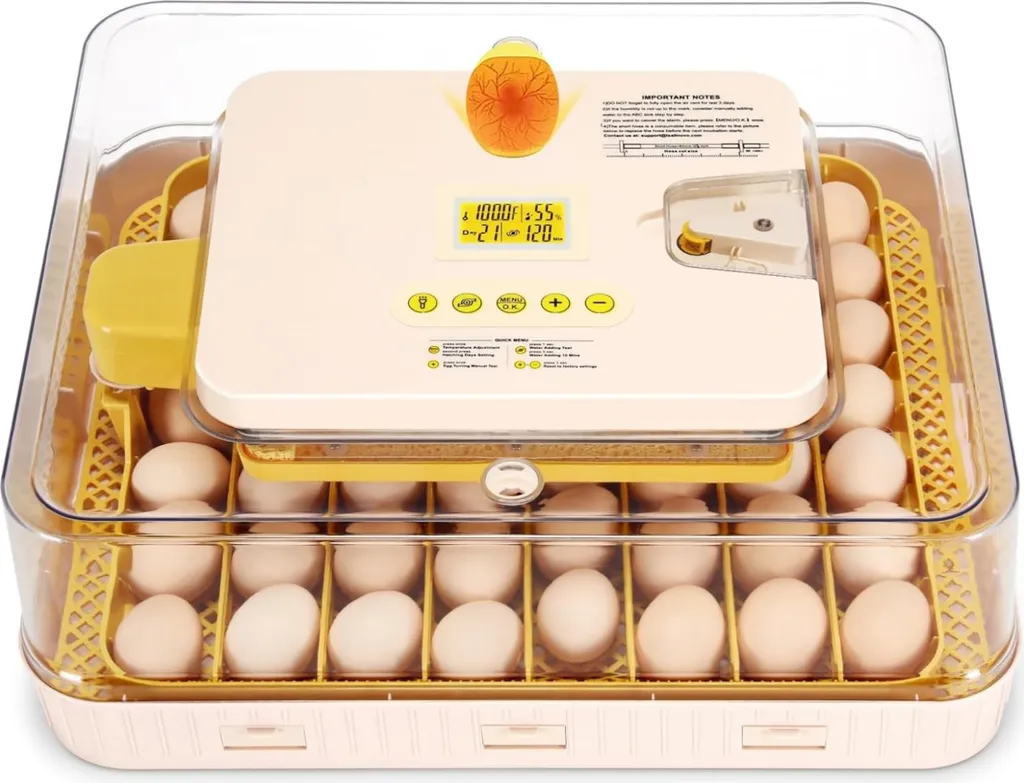 Couveuse 56 œufs automatique avec mirage LED et régulation thermique