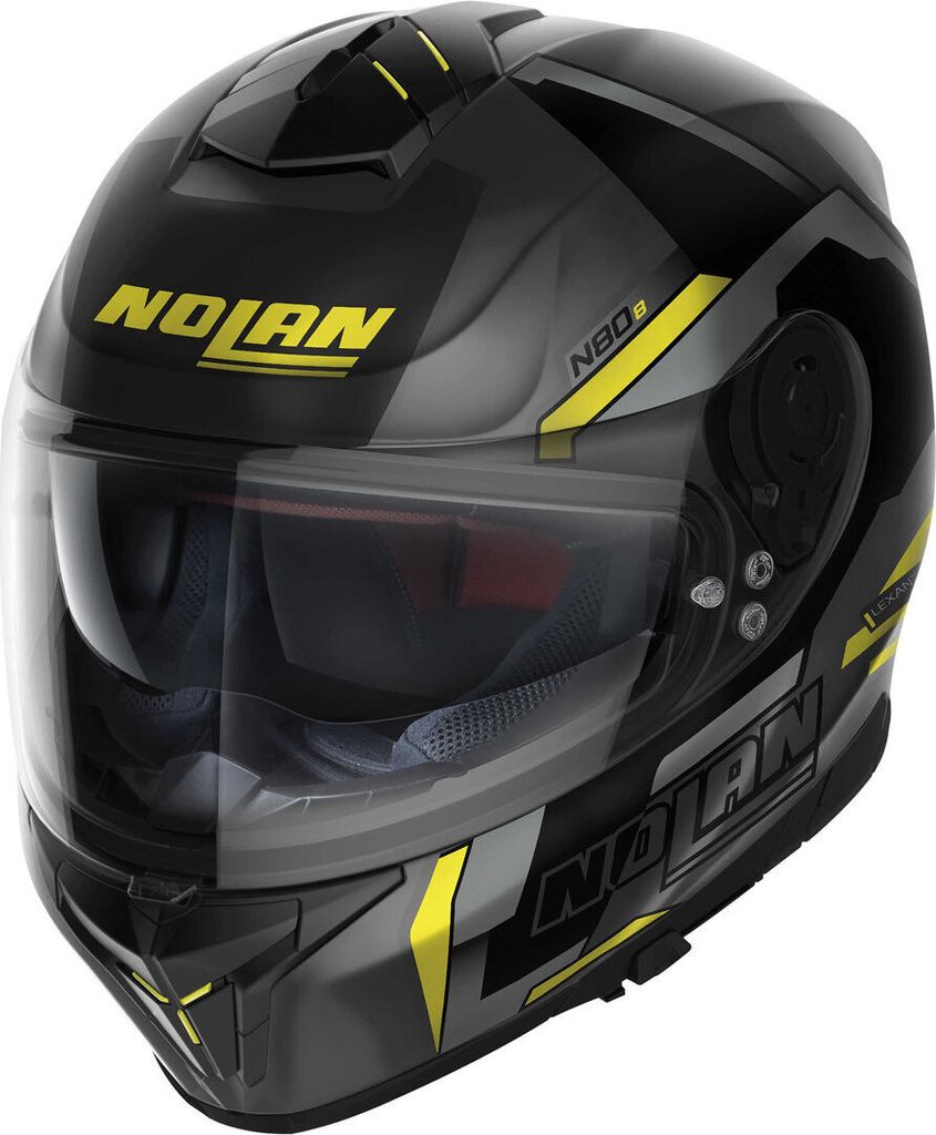 Nolan N80-8 Wanted N-Com Helm, schwarz/grau/gelb, 2XL (64)