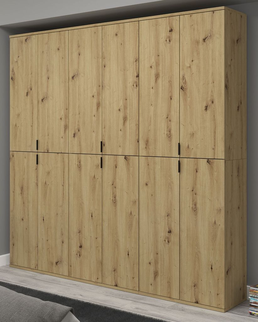 Garderobe und Kleiderschrank "Line-Up" Eiche Mehrzweckschrank 183 x 193 cm