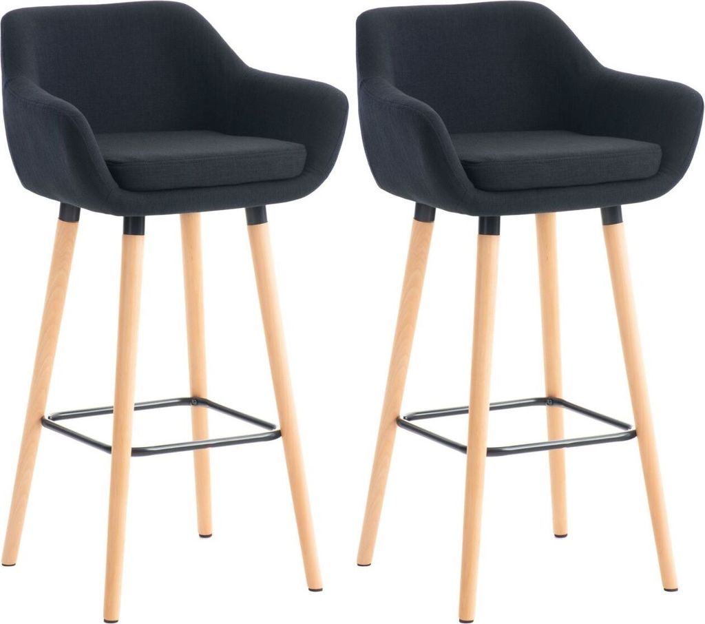 2er Set Barhocker Grant Stoff schwarz