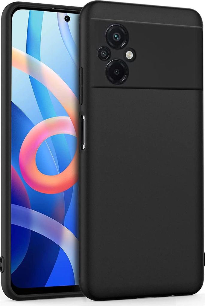 Silikon Hülle für Xiaomi Poco M5 Schutzhülle Matt Schwarz Produktbild 