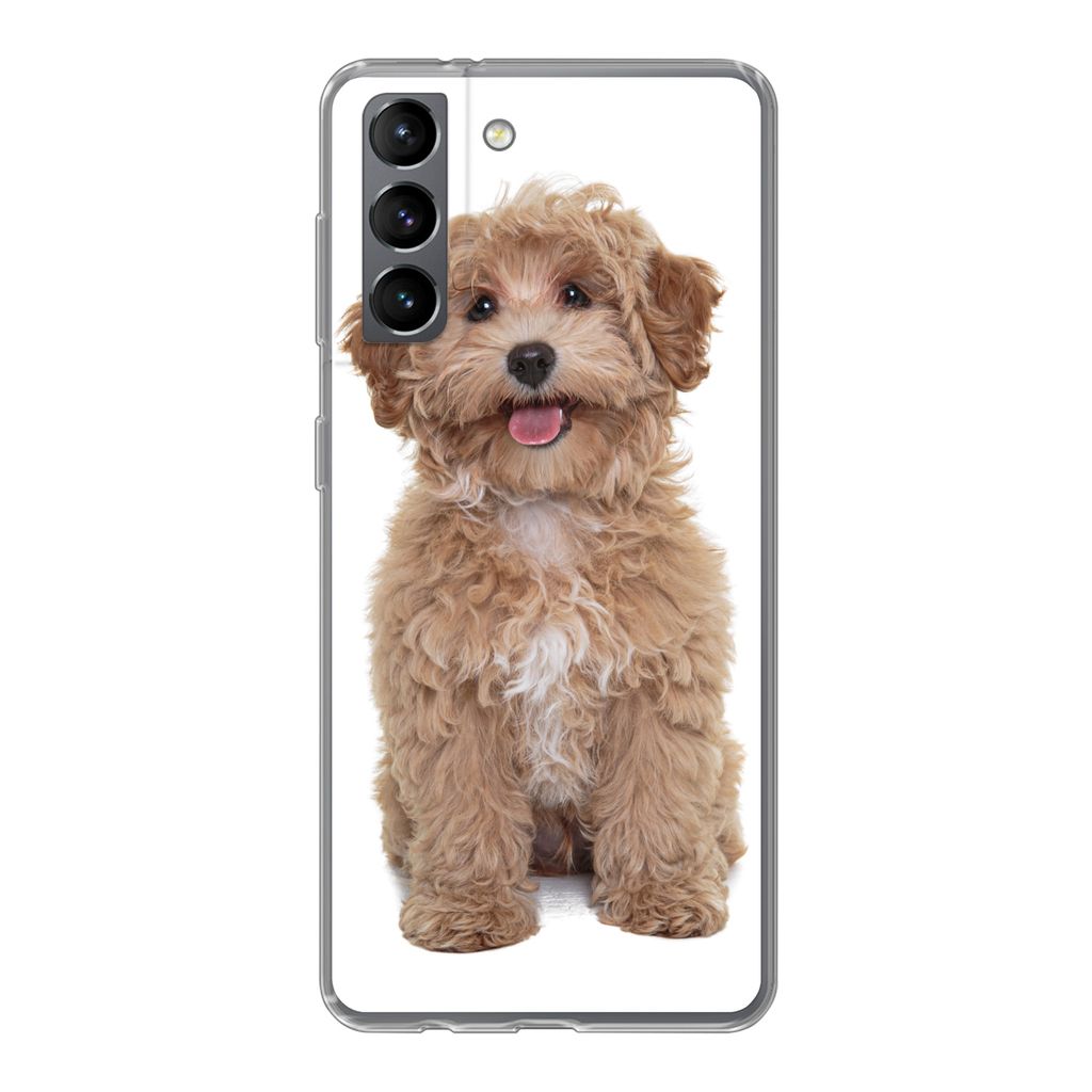 MuchoWow Handyhülle Schutzhülle Hülle für Samsung Galaxy S21 Hund - Haustiere - Fell Silikon Softcase Handy Hülle - Softcase