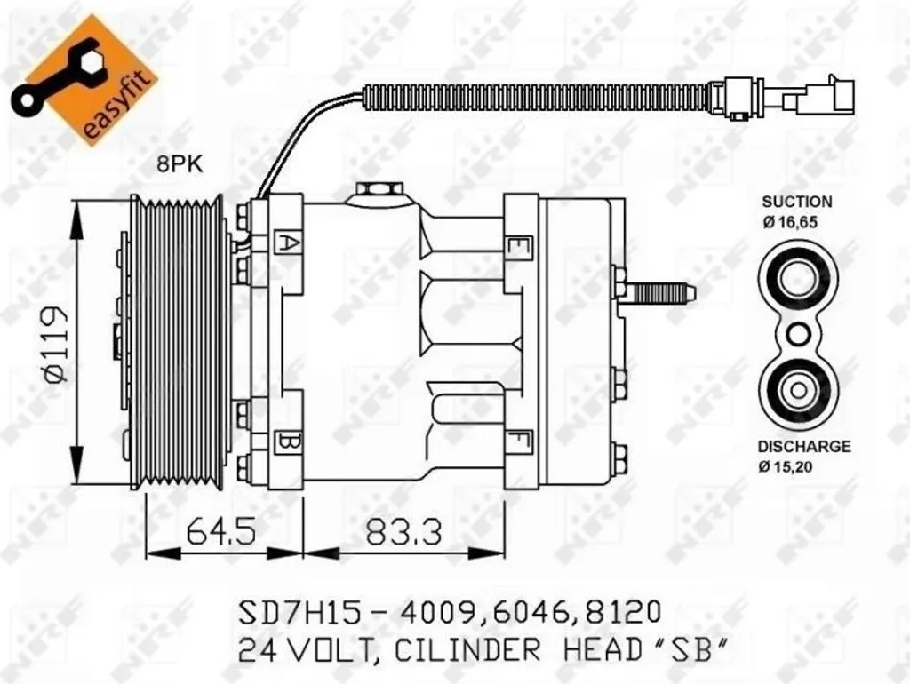 Réparer votre clim : Compresseur NRF 32750 pour Renault Logan et Fiat Punto
