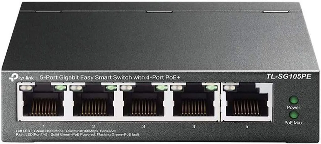 Commutateur Easy Smart Gigabit TP-Link TL-SG105PE avec 5 Ports PoE+