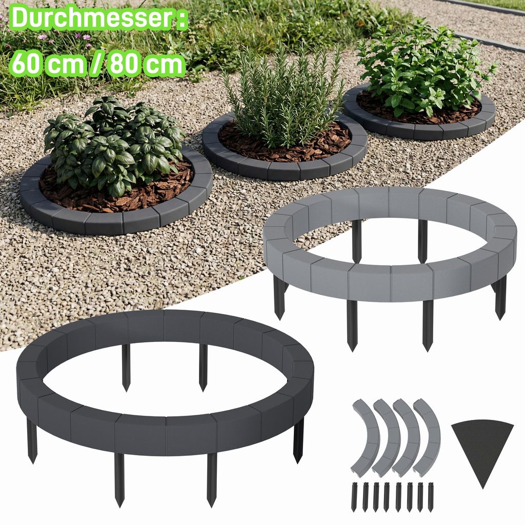 YARDIN Wetterfester Kunststoff Baumring, 80cm Durchmesser Produktbild 