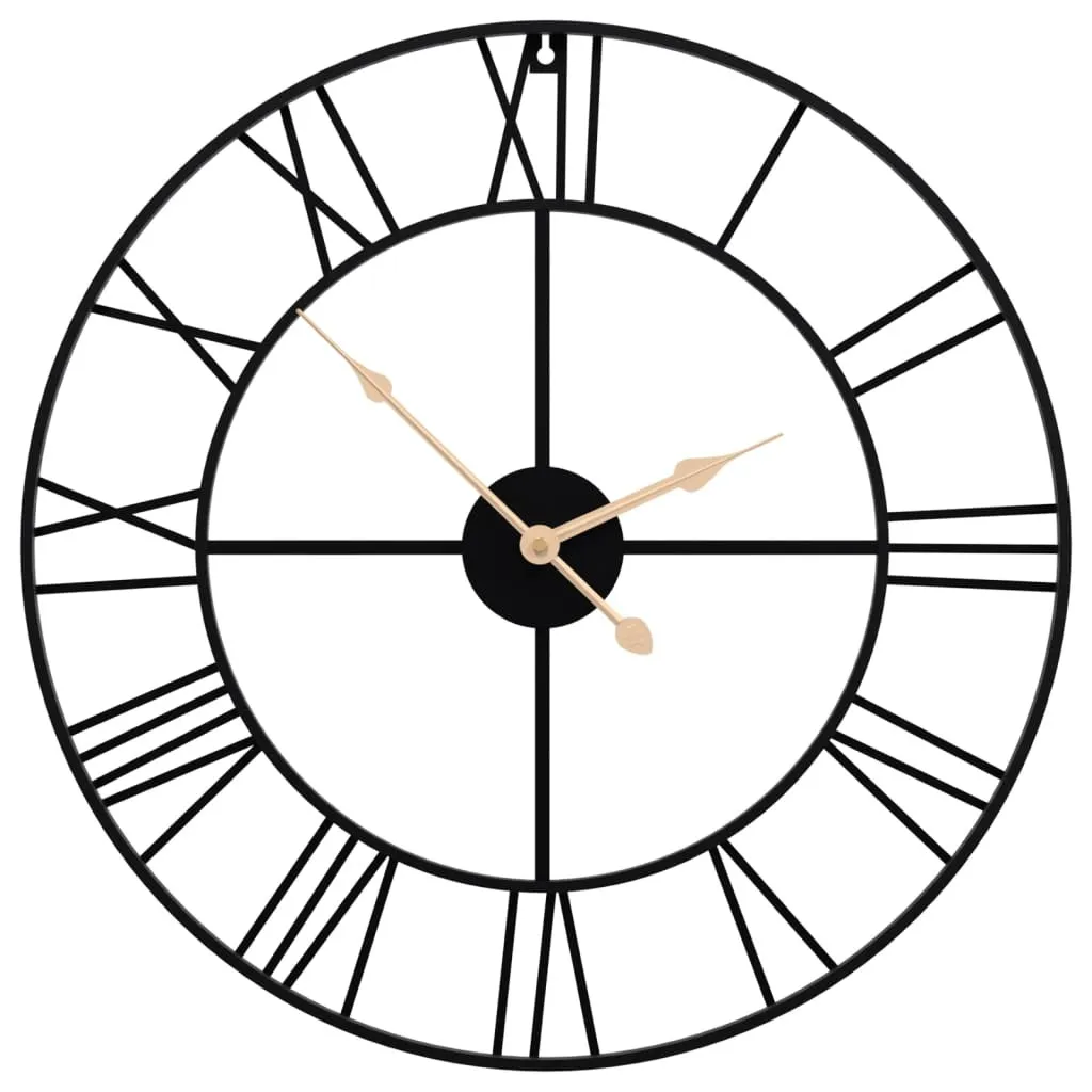 Orologio Ferro Nero 50 cm Stile Vintage Industriale - Silenzioso