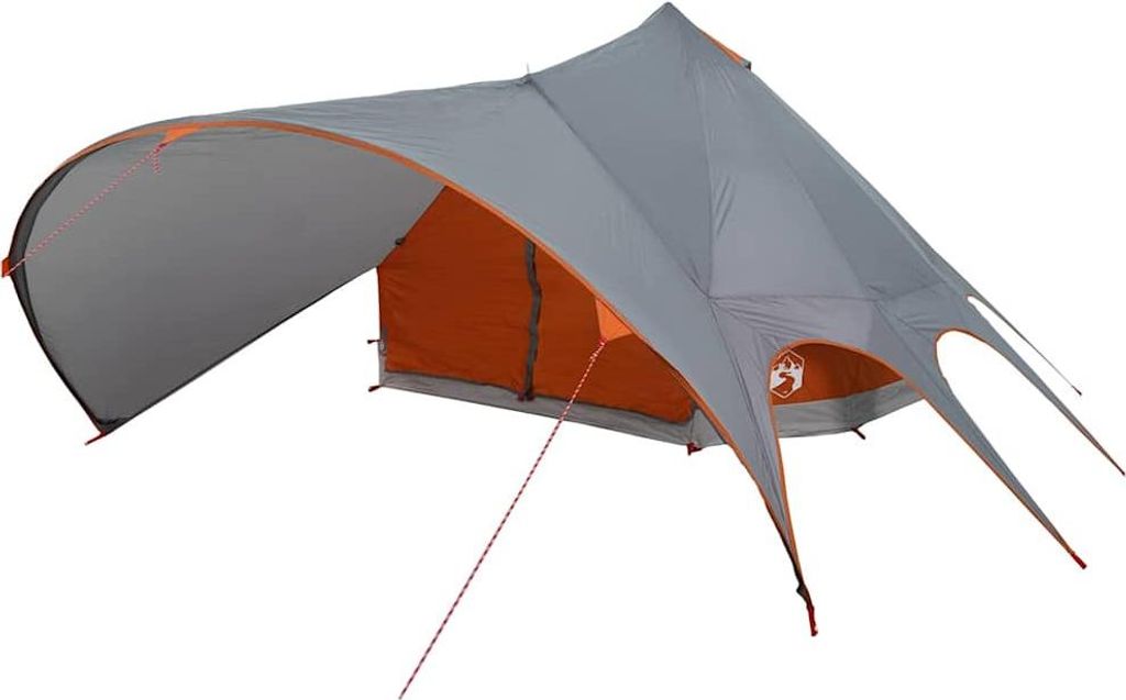 vidaXL Teepee Zelt für 7 Personen Grau und Orange 600 x 600 x 347 cm