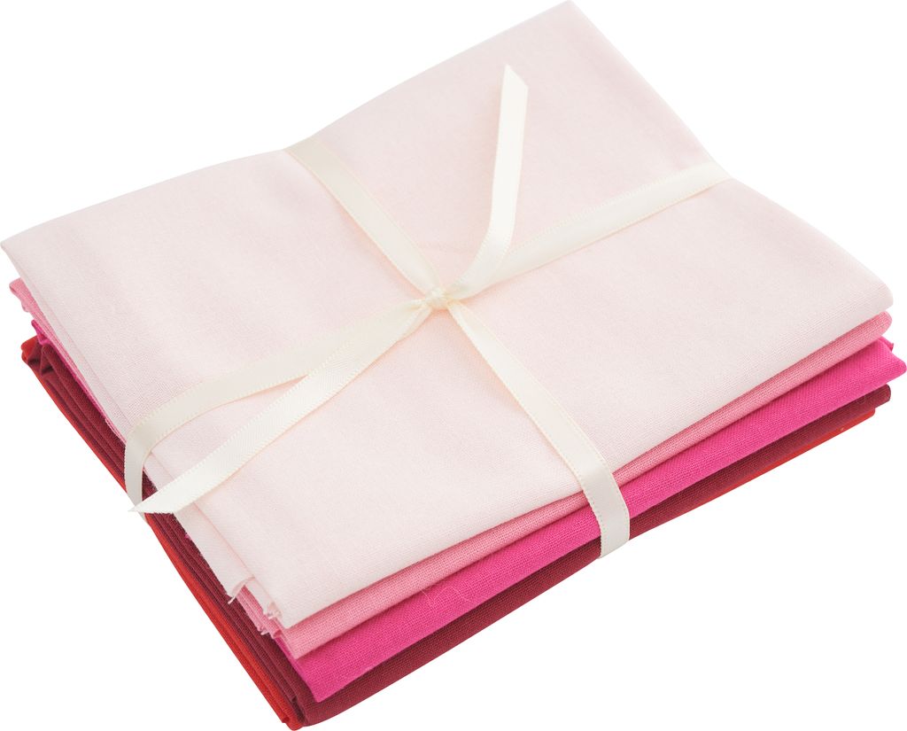 stafil Stoffpaket Patchy Uni Rosa Rot 5 Stück 45x55 cm 145 g/qm Baumwolle