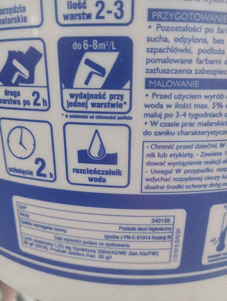 Acrylfarbe für Wände und Decken PSB 10L weiß Produktbild 4