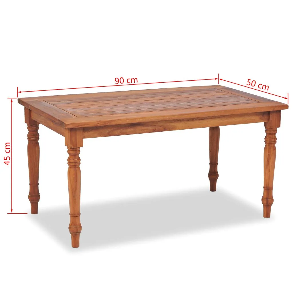 Petite table basse teck sablé Batavia robuste au design exotique chic
