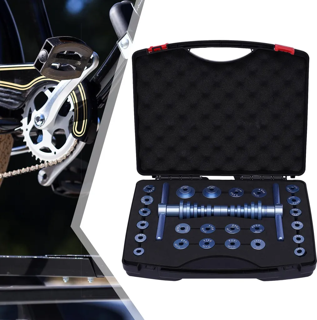 Kit presse à roulements vélo en acier durable bleu anodisé - 3