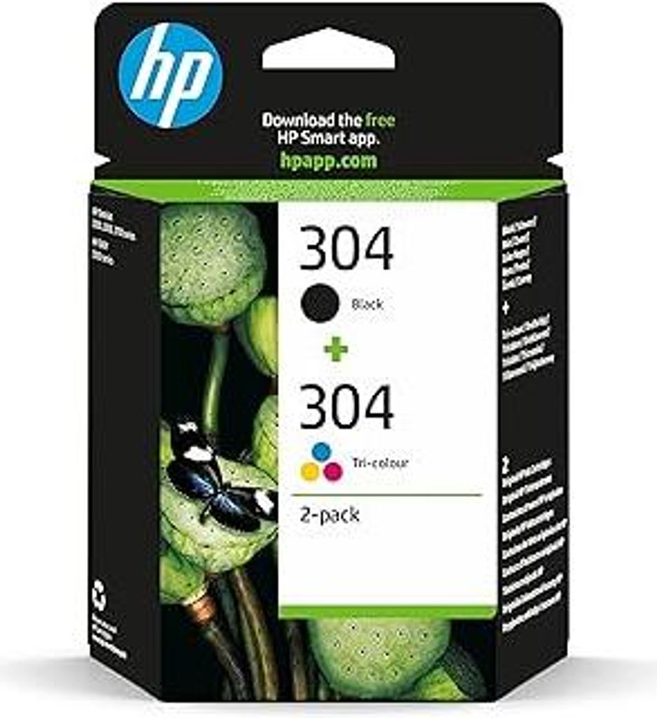 HP 304 (3JB05AE) Multipack Original Druckerpatronen 1xSchwarz, 1x Farbe für HP DeskJet 26xx, 37xx, ENVY 50xx