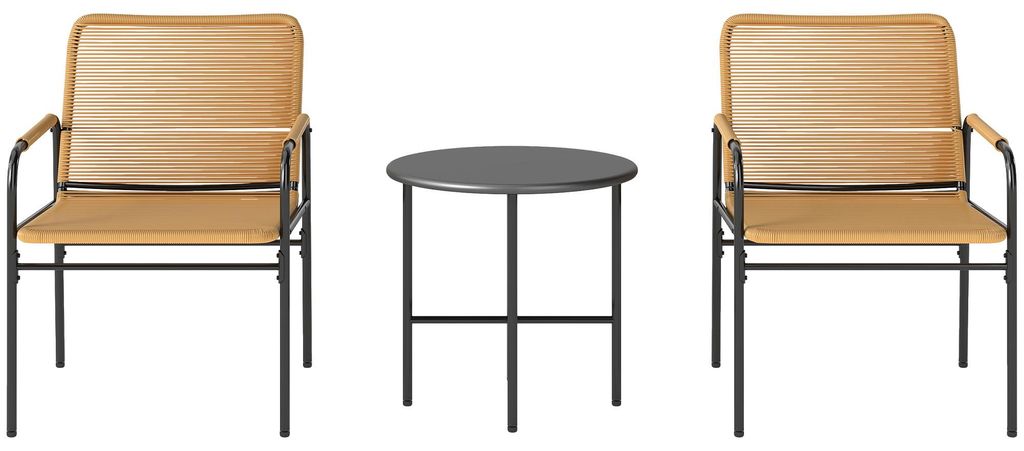 Outsunny 3-tlg. Rattan Bistroset, Sitzgruppe, Produktbild 
