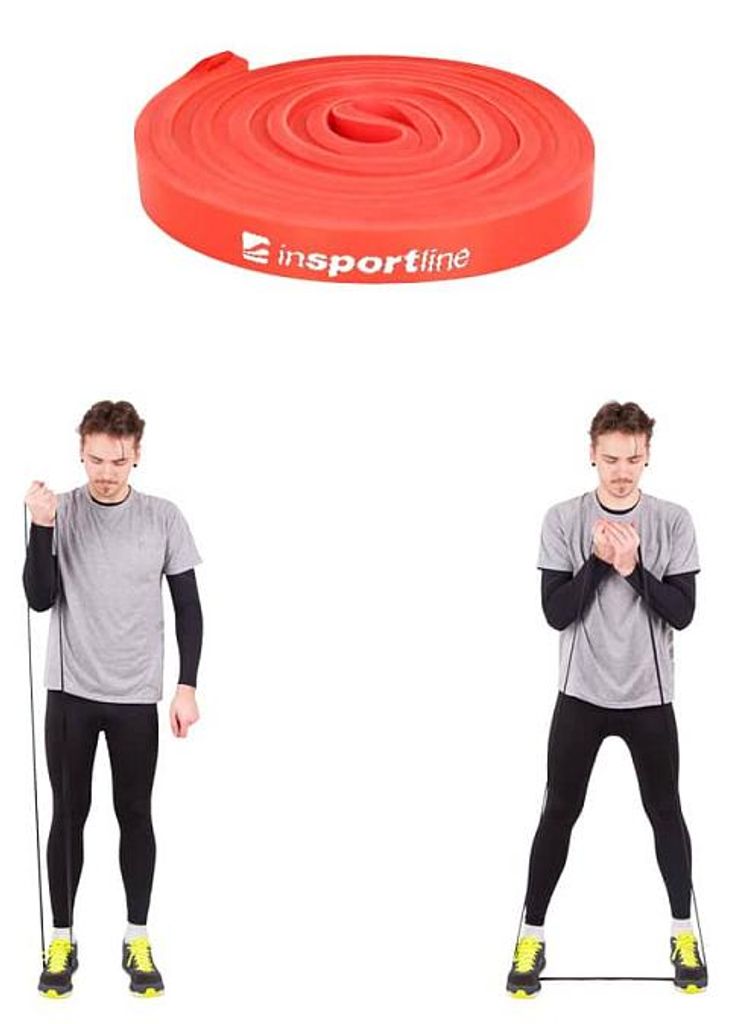 Insportline Krafttrainingsgummiband Hangy X-Light 204x1,3 cm / 12 kg rot