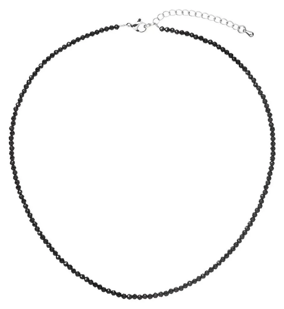Collier de perles et pierres de spinelle noir - Bijouterie haut de gamme