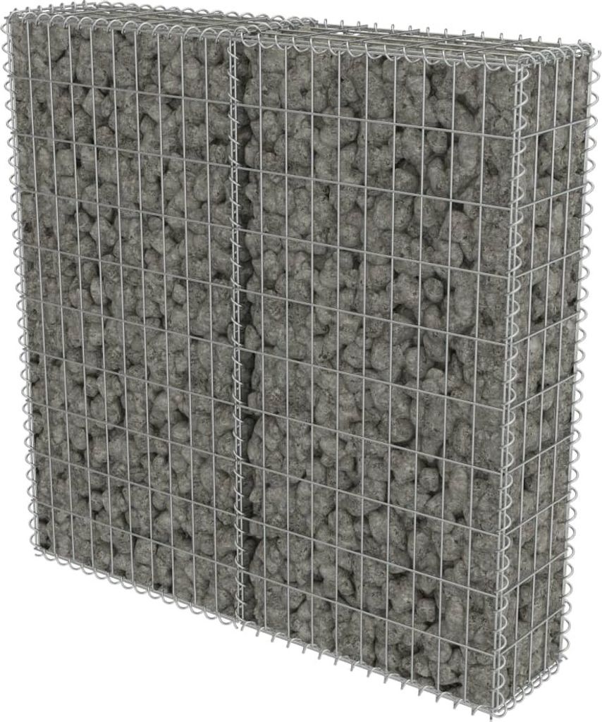 vidaXL Gabionenwand mit Abdeckung Verzinkter Stahl Produktbild 