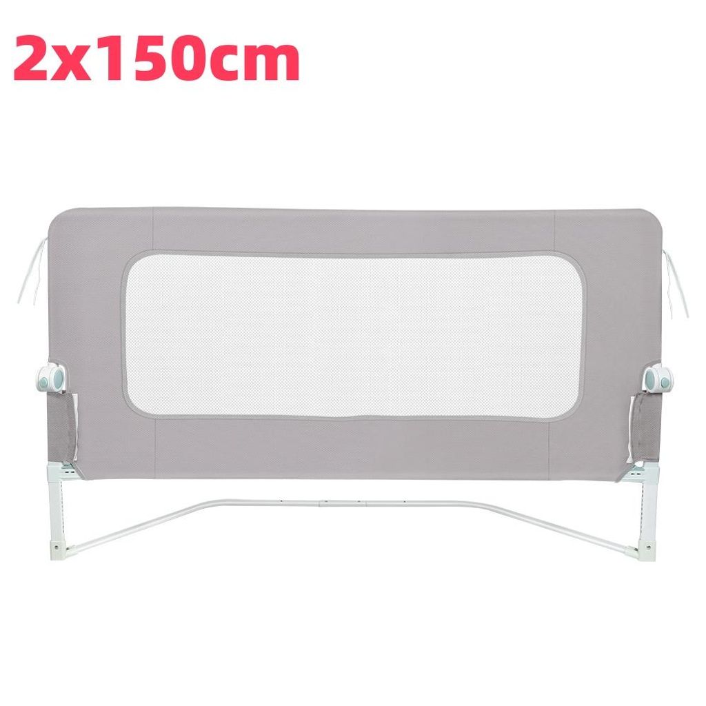 2x Klappbar Bettgitter Rausfallschutz,150cm Bettschutzgitter,Kinderbettgitter,Rausfallschutz Boxspringbett für Baby & Kleinkinder (Kein Lochen nö...