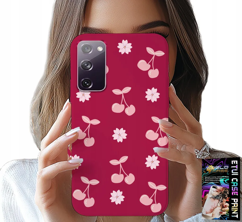 Custodia Per Samsung Galaxy S20 Lite - Ciliegie, Ciliegie Su Sfondo Marrone + Lamina