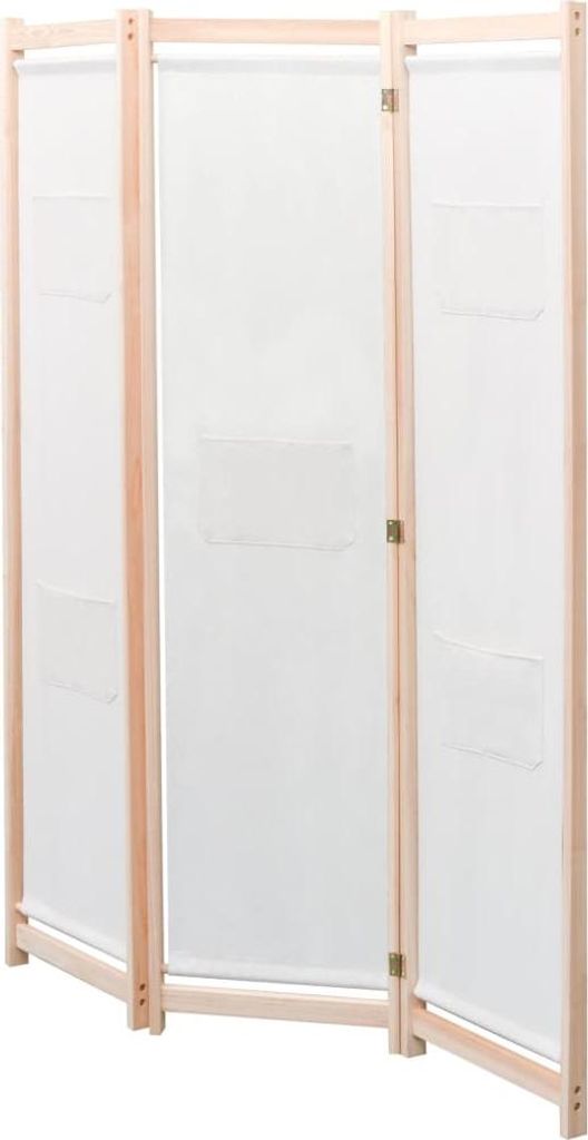 vidaXL 3dílný dělič místností krémový 120 x 170 x 4 cm Obrázek produktu 