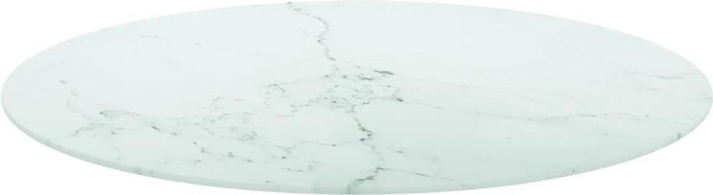 vidaXL Tischplatte Weiß Ø80x1 cm Hartglas in Marmoroptik Produktbild 