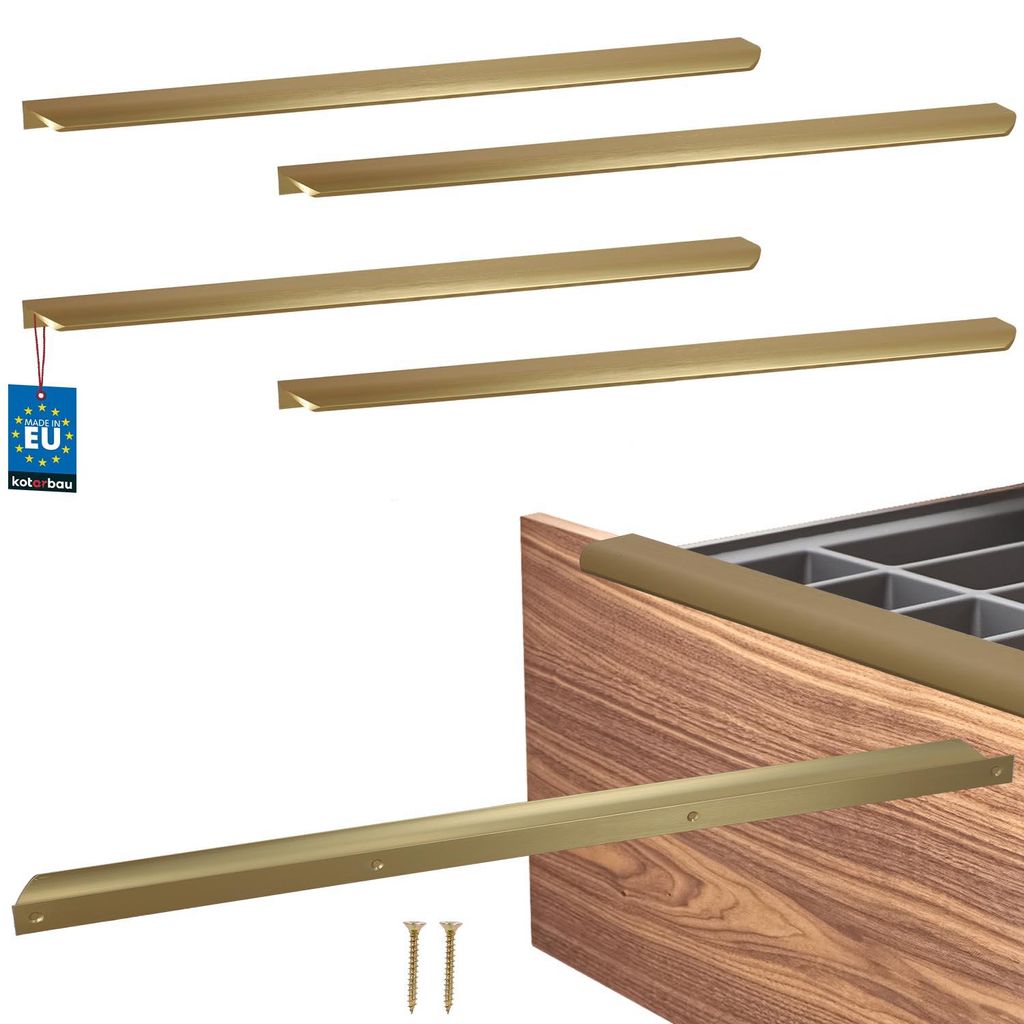 KOTARBAU® 4er Set Möbelgriff Schrankgriffe 500 mm Gold Matt Produktbild 