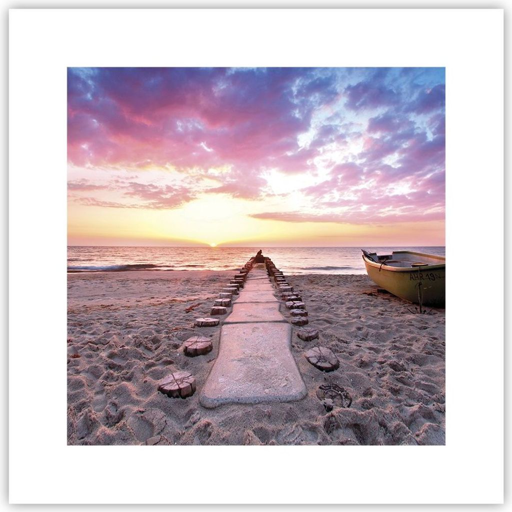 Poster - Poster ohne Rahmen - Boot Strand Himmel - 30x30 cm Produktbild 