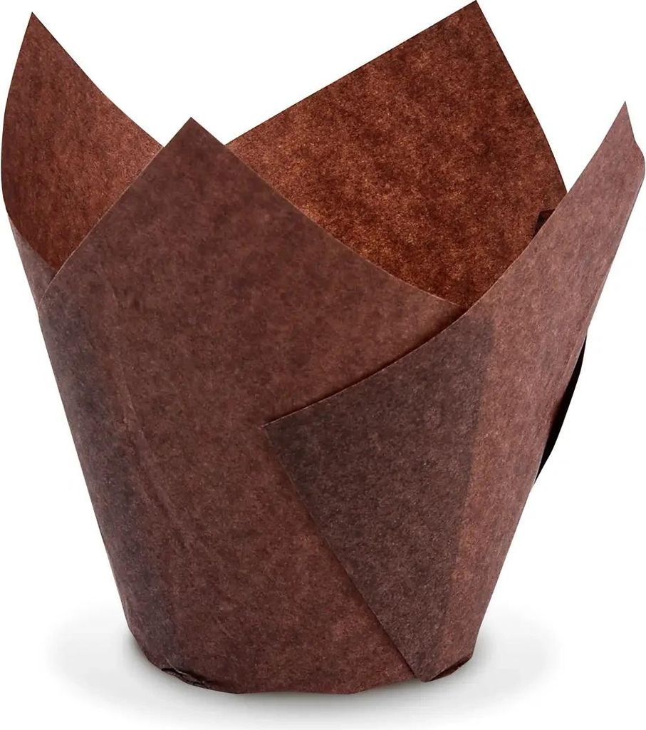 Tulipano per cupcake marrone 50 x 85 mm 100 pz - Wimex Immagine del prodotto 