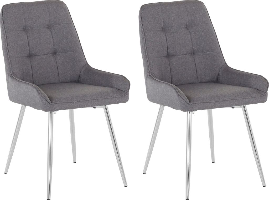 Jussi | Stuhl 2 PK Grau Chrom