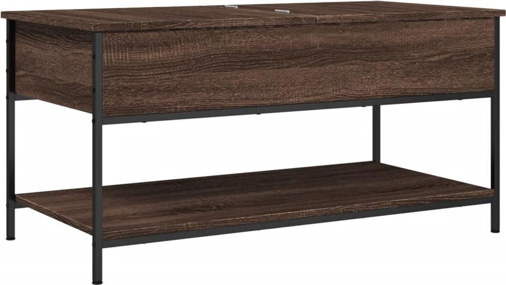 vidaXL Couchtisch Braun Eichen-Optik 100x50x50 cm Holzwerkstoff Metall