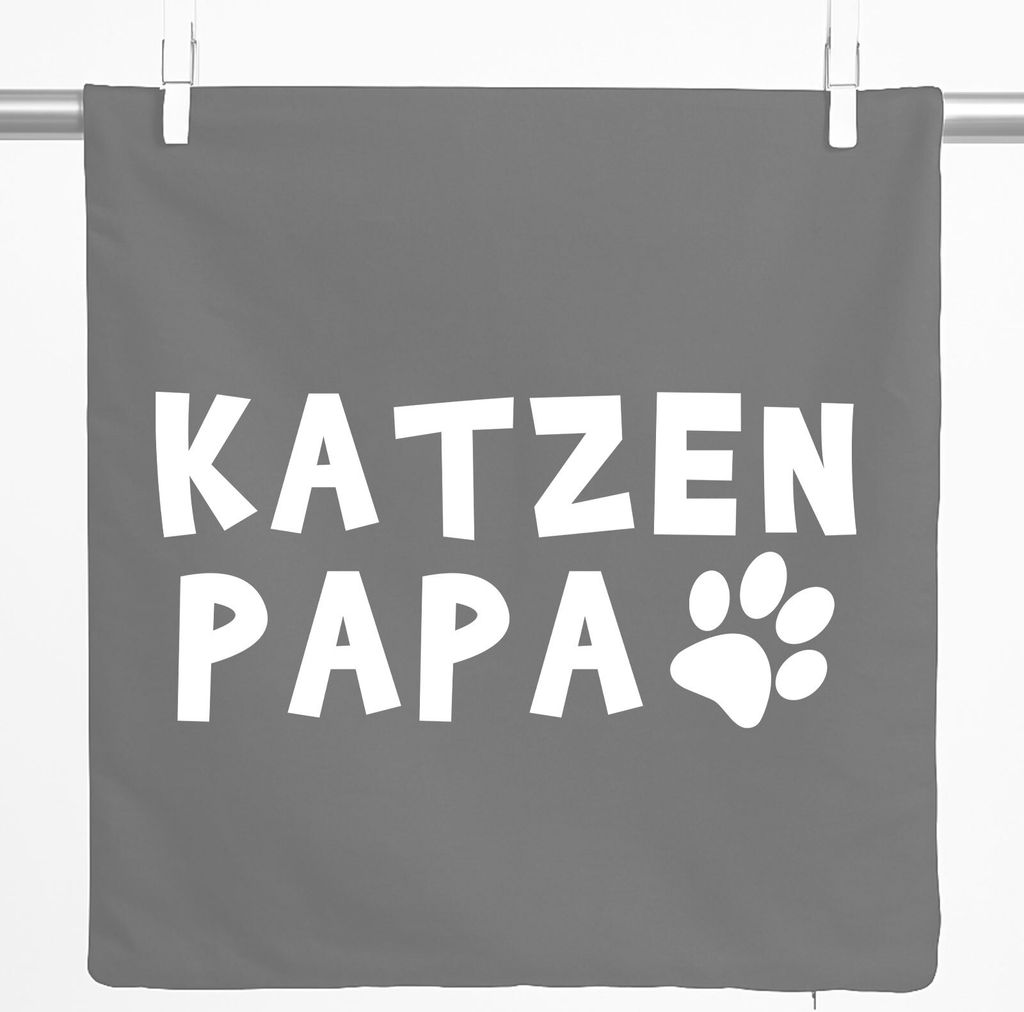 Huuraa Kissenbezug Katzenpapa Tapse 40x40cm Steel Grey Baumwolle Dekokissenbezug Geschenkidee
