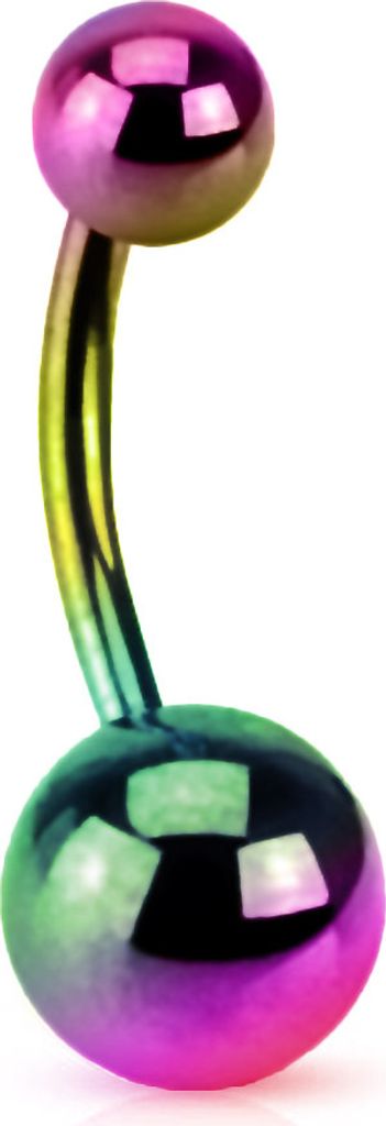 viva-adorno Bauchnabel Piercing Banane Edelstahl in verschiedenen Farben und Größen Z497, regenbogen