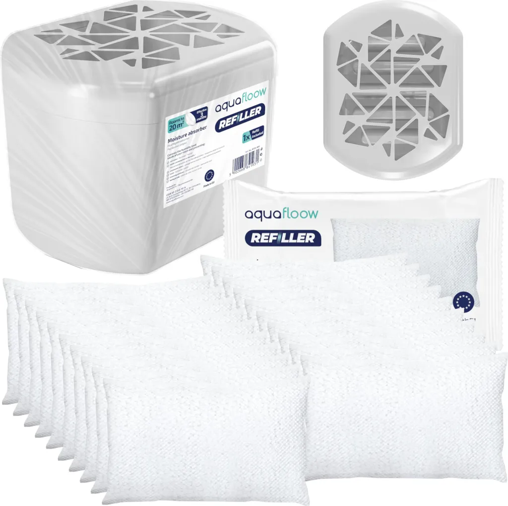 Anti-humidité et moisissure : Absorbeur Aquafloow + 19 Recharges 250g