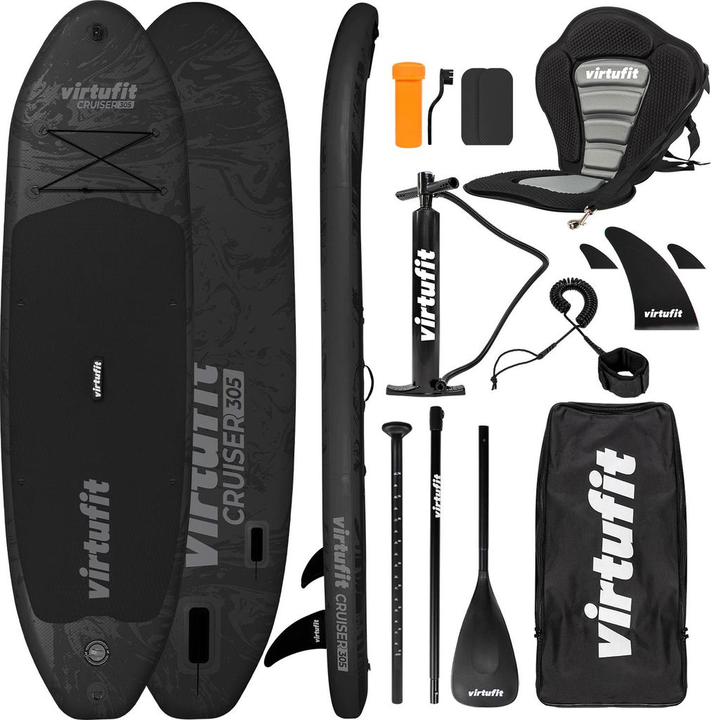 VirtuFit Supboard Cruiser 305 Schwarz mit Kajak-Sitz