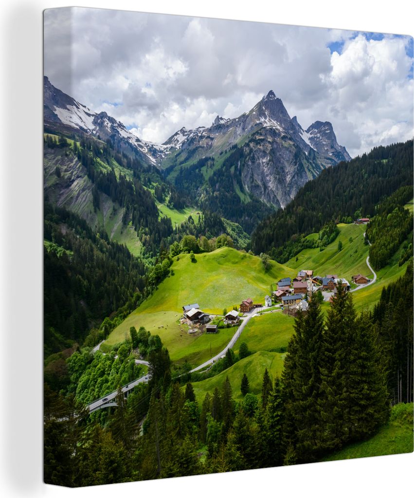 MuchoWow - Leinwandbilder - Berge in Österreich, Wandbild, Wanddeko Bilder Wohnzimmer, 20x20 cm
