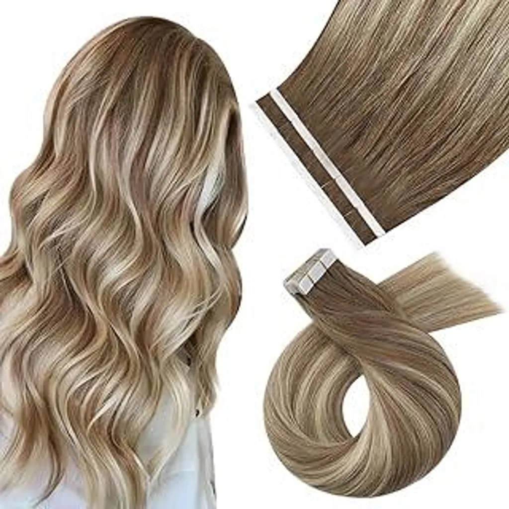 Moresoo Extensions Marroni e Biondo Dorato - Capelli Veri 40cm Tape