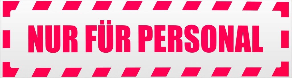Kiwistar Nur für Personal gestreift Magnetschild Schild magnetisch - 60cm Neonpink - Magnetfolie für Auto PKW Kfz