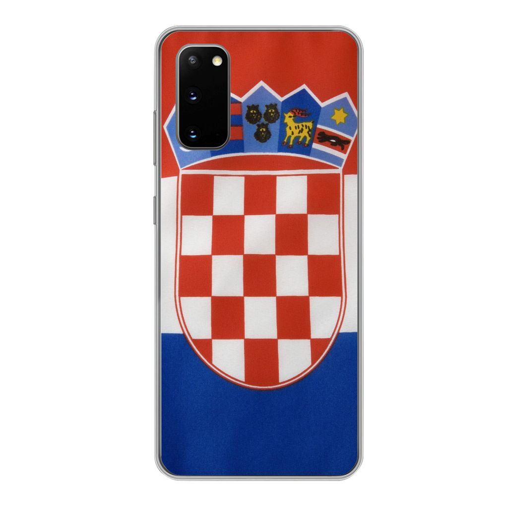 MuchoWow Handyhülle Schutzhülle Hülle für Samsung Galaxy S20 Foto der kroatischen Flagge Silikon Softcase Handy Hülle - Bild