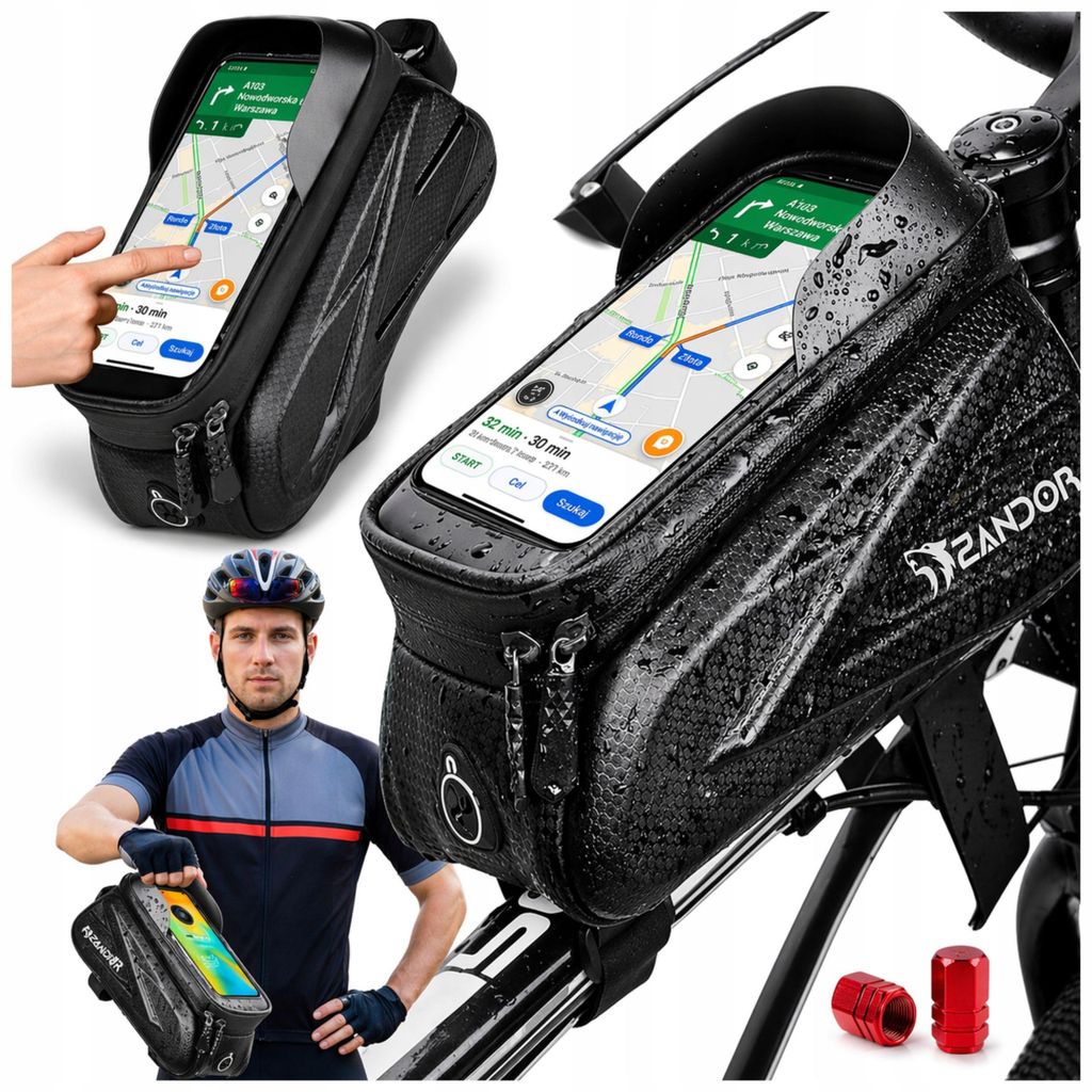 Zandor Fahrrad Rahmentasche 1,5 L mit Handyhalter Produktbild 