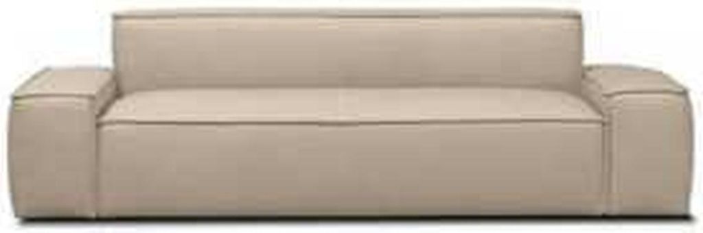 Wohnzimmer Sofa 3 Sitzer Couch Möbel Holz Beige Polster Möbel Sofa Couchen Neu