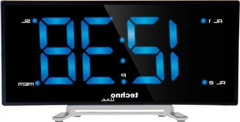 Radio-réveil écran LED bleu WT 46 avec variateur d'intensité lumineuse
