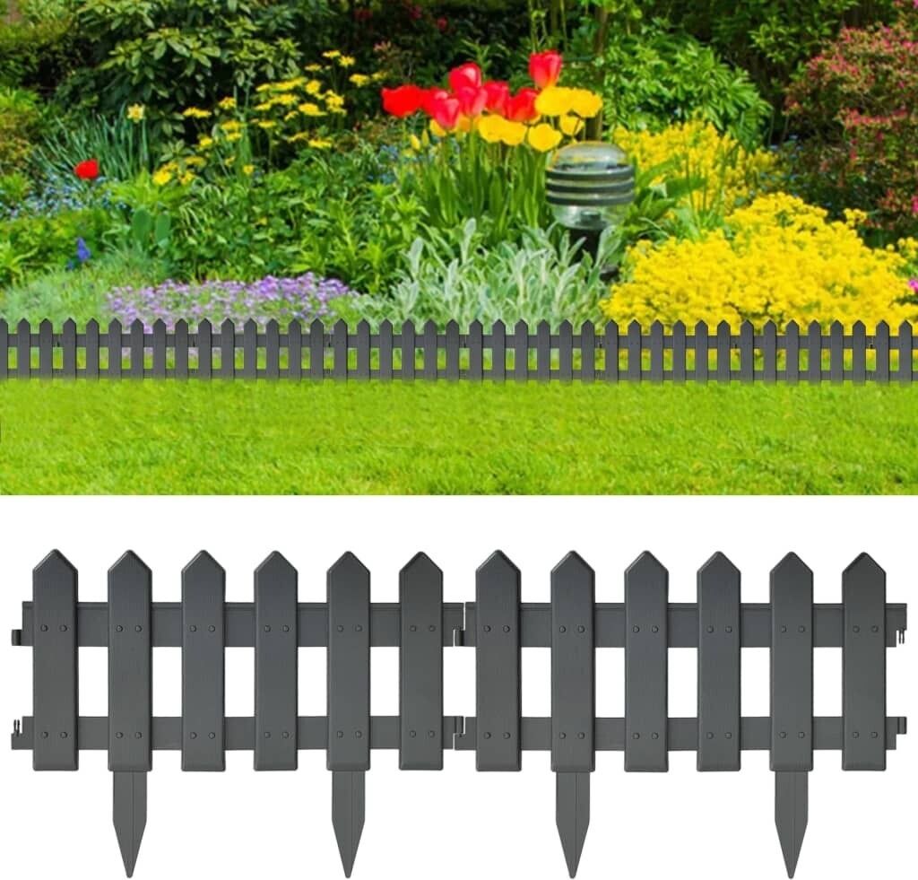 vidaXL Bordure de pelouse 25 pcs. Anthracite 10 m PP Image du produit 