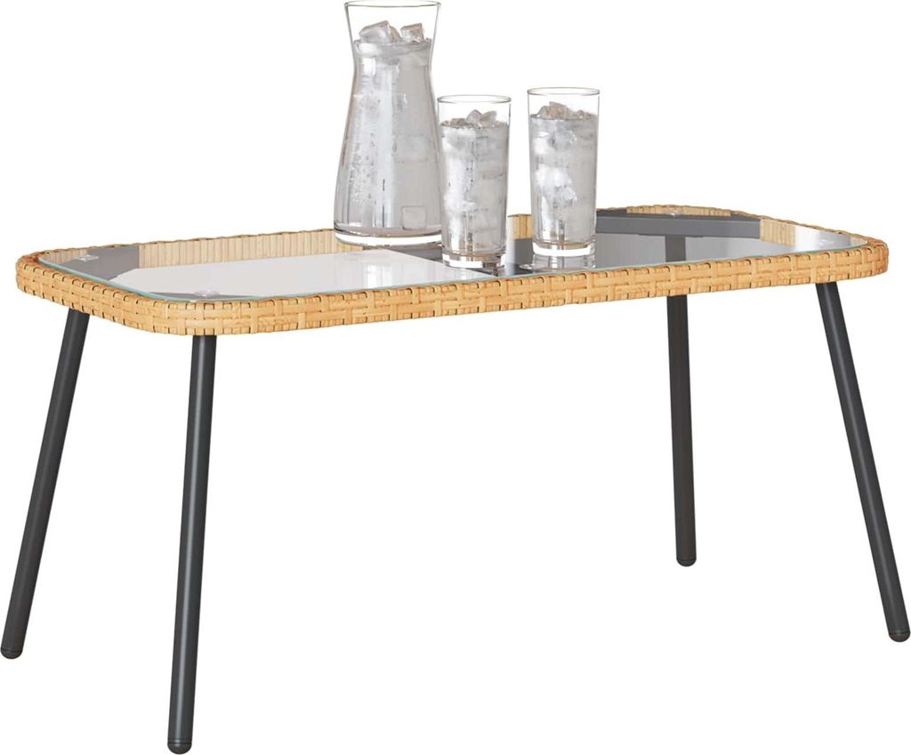 "SALE 2026"Garten-Esstisch/Couchtisch 2 Personnnes - elegantes Design - Braun und Schwarz 90x45x43cm - Gartentische DEMöbel932520