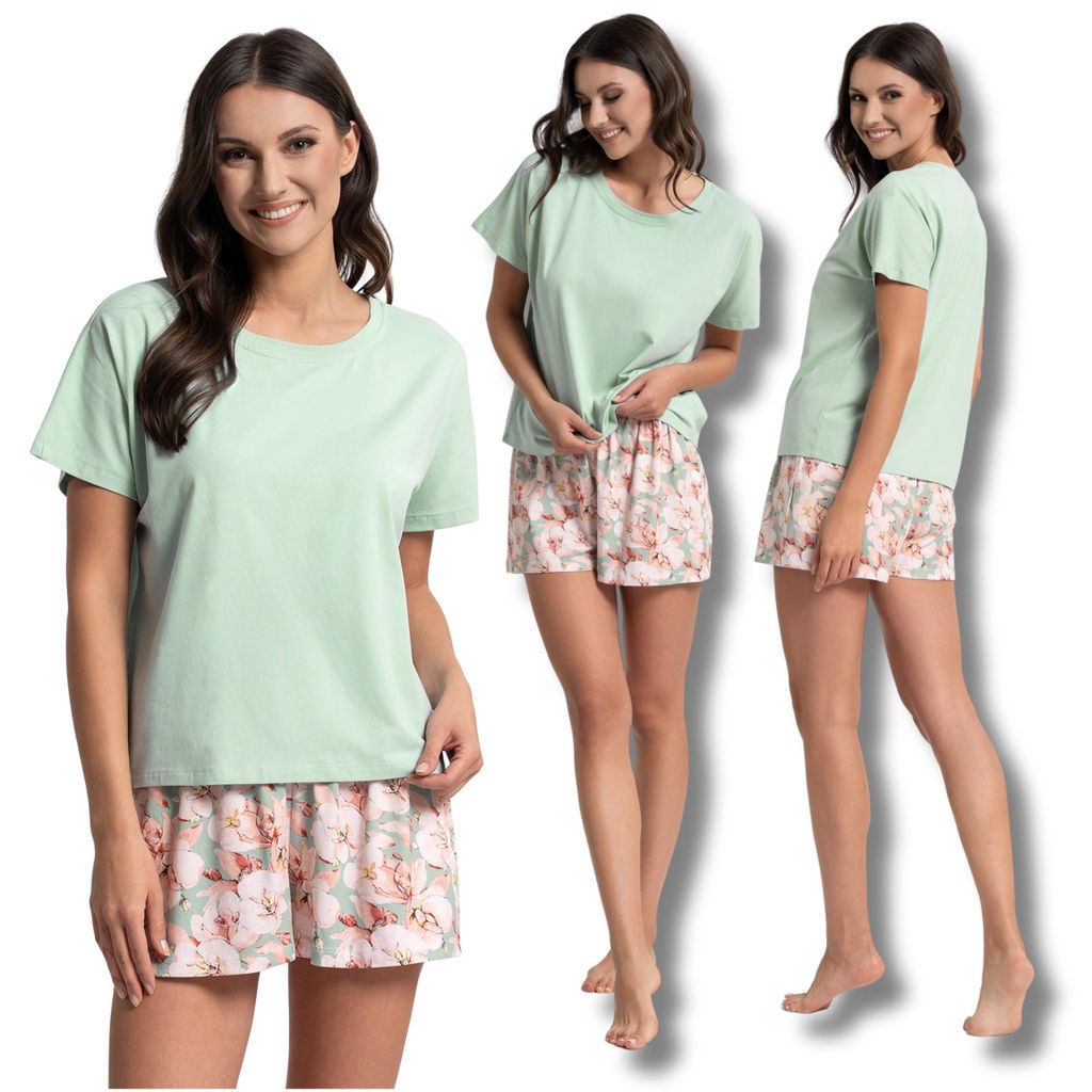 Moraj Damen Pyjama Schlafanzug – Green, Größe XL, bequem