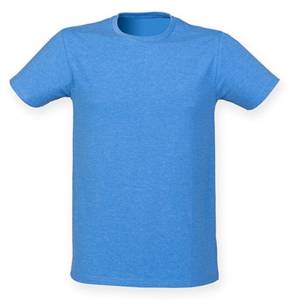 SF Men SF121 | Herren Feel Good Stretch T / Moderner, langer Schnitt - Farbe: Heather Blue - Größe: XXL