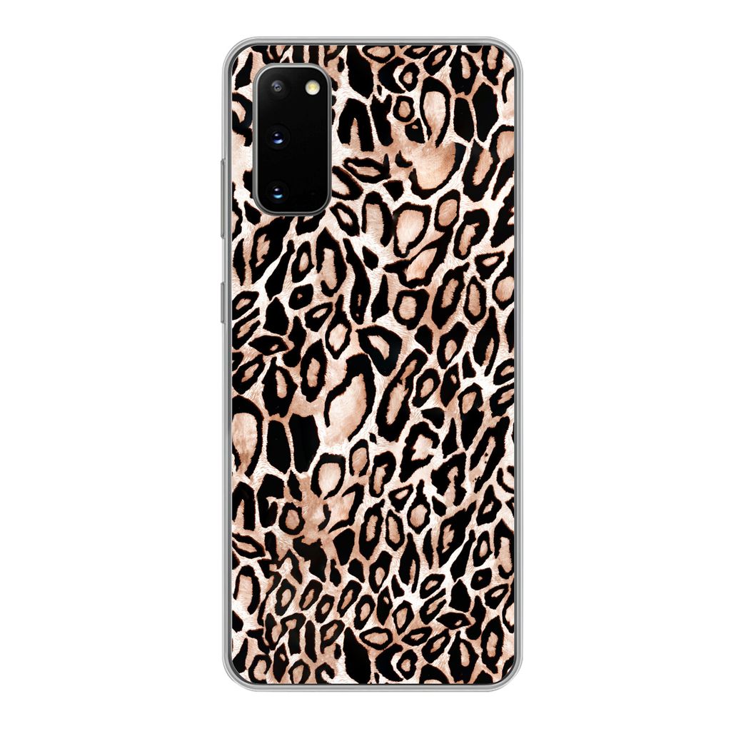MuchoWow Handyhülle Schutzhülle Hülle für Samsung Galaxy S20 Panther Druck - Schwarz - Flecken Silikon Softcase Handy Hülle - Bild